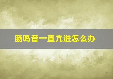 肠鸣音一直亢进怎么办