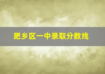 肥乡区一中录取分数线