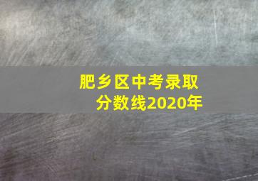 肥乡区中考录取分数线2020年