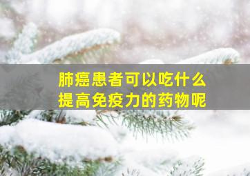 肺癌患者可以吃什么提高免疫力的药物呢