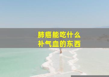 肺癌能吃什么补气血的东西