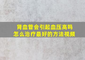 肾血管会引起血压高吗怎么治疗最好的方法视频