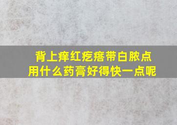 背上痒红疙瘩带白脓点用什么药膏好得快一点呢