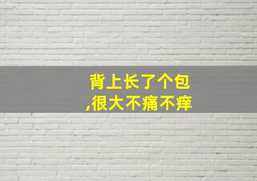 背上长了个包,很大不痛不痒