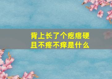 背上长了个疙瘩硬且不疼不痒是什么