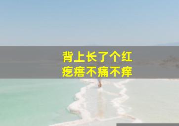 背上长了个红疙瘩不痛不痒