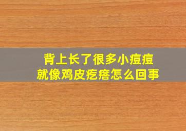 背上长了很多小痘痘就像鸡皮疙瘩怎么回事