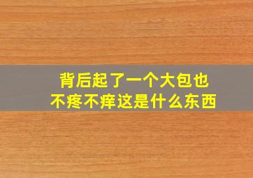 背后起了一个大包也不疼不痒这是什么东西