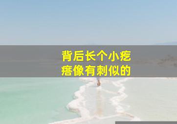 背后长个小疙瘩像有刺似的