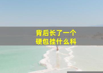 背后长了一个硬包挂什么科