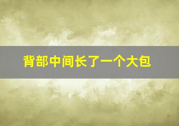 背部中间长了一个大包