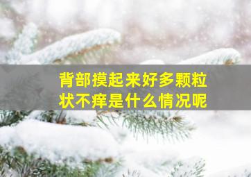 背部摸起来好多颗粒状不痒是什么情况呢