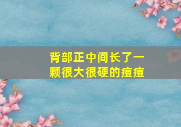 背部正中间长了一颗很大很硬的痘痘