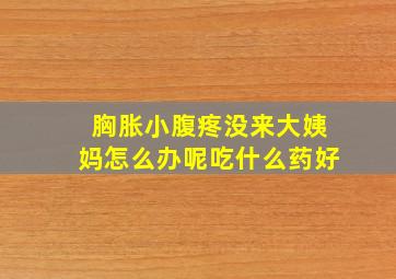 胸胀小腹疼没来大姨妈怎么办呢吃什么药好