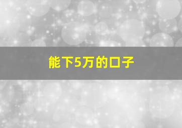 能下5万的口子