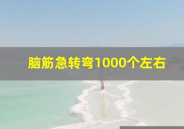 脑筋急转弯1000个左右