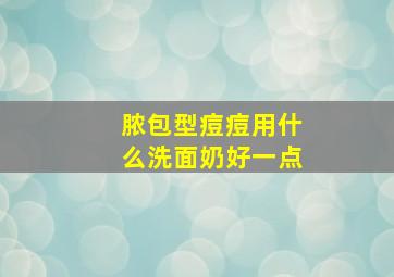 脓包型痘痘用什么洗面奶好一点