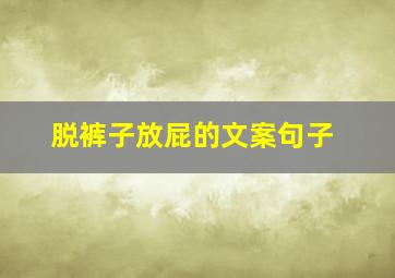 脱裤子放屁的文案句子