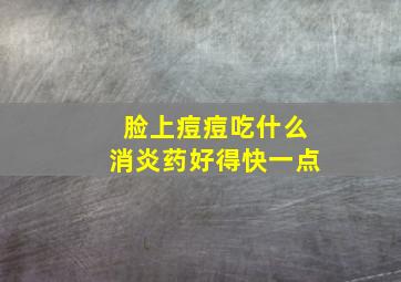 脸上痘痘吃什么消炎药好得快一点