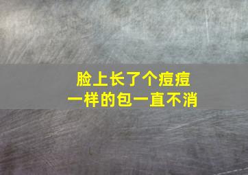 脸上长了个痘痘一样的包一直不消