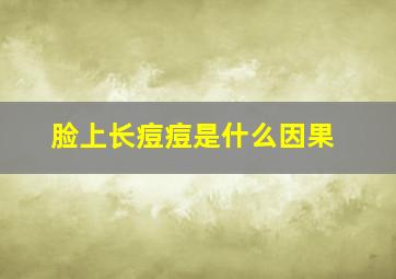 脸上长痘痘是什么因果