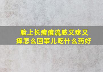 脸上长痘痘流脓又疼又痒怎么回事儿吃什么药好