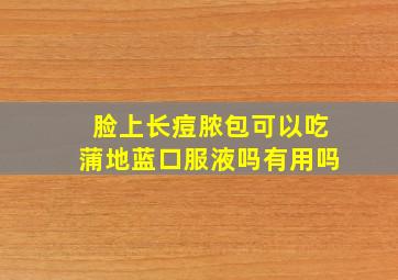 脸上长痘脓包可以吃蒲地蓝口服液吗有用吗