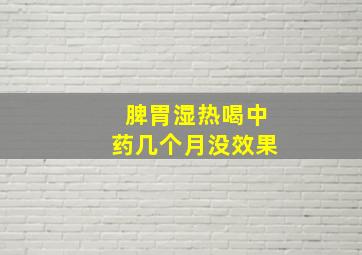 脾胃湿热喝中药几个月没效果