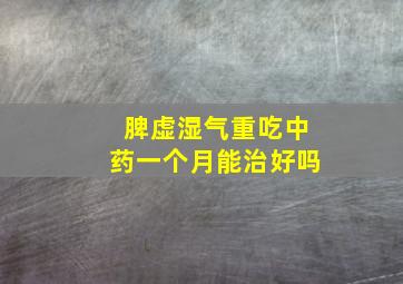 脾虚湿气重吃中药一个月能治好吗