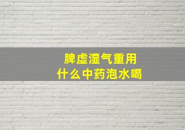 脾虚湿气重用什么中药泡水喝