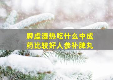 脾虚湿热吃什么中成药比较好人参补脾丸