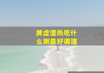 脾虚湿热吃什么粥最好调理