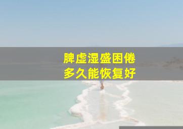 脾虚湿盛困倦多久能恢复好