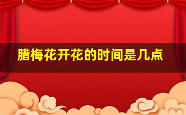 腊梅花开花的时间是几点