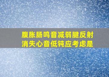 腹胀肠鸣音减弱腱反射消失心音低钝应考虑是