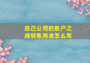 自己公司的账户之间转账用途怎么写