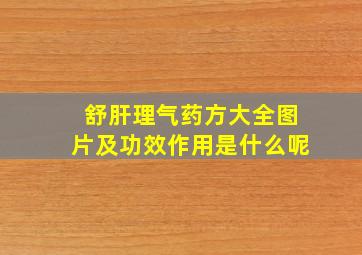 舒肝理气药方大全图片及功效作用是什么呢