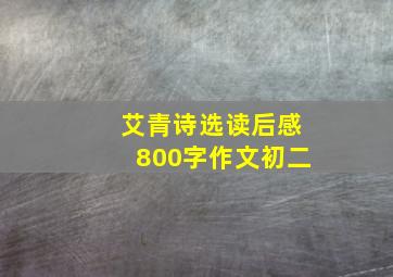 艾青诗选读后感800字作文初二