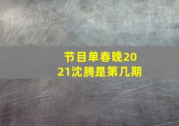 节目单春晚2021沈腾是第几期