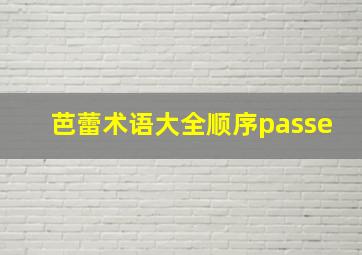 芭蕾术语大全顺序passe