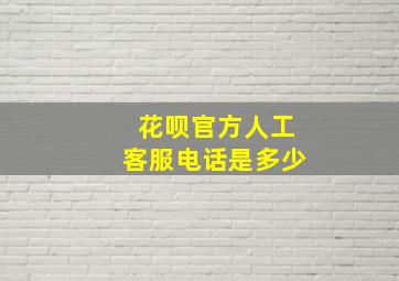 花呗官方人工客服电话是多少