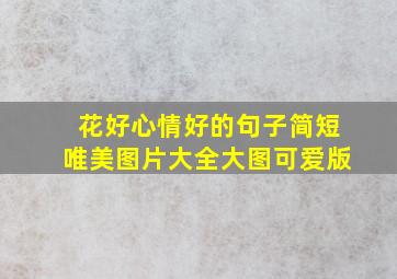 花好心情好的句子简短唯美图片大全大图可爱版