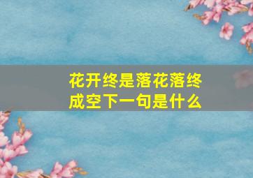 花开终是落花落终成空下一句是什么