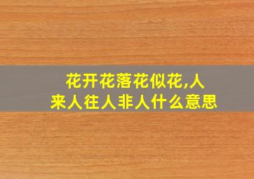 花开花落花似花,人来人往人非人什么意思