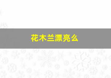 花木兰漂亮么