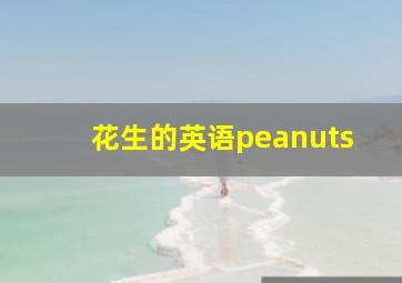 花生的英语peanuts