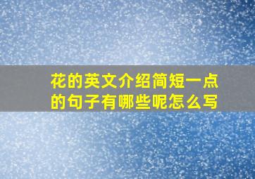 花的英文介绍简短一点的句子有哪些呢怎么写