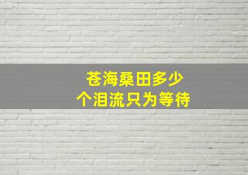 苍海桑田多少个泪流只为等待