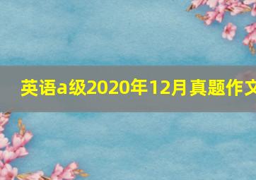 英语a级2020年12月真题作文