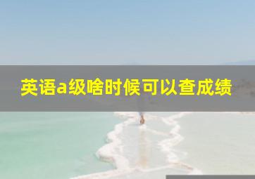 英语a级啥时候可以查成绩